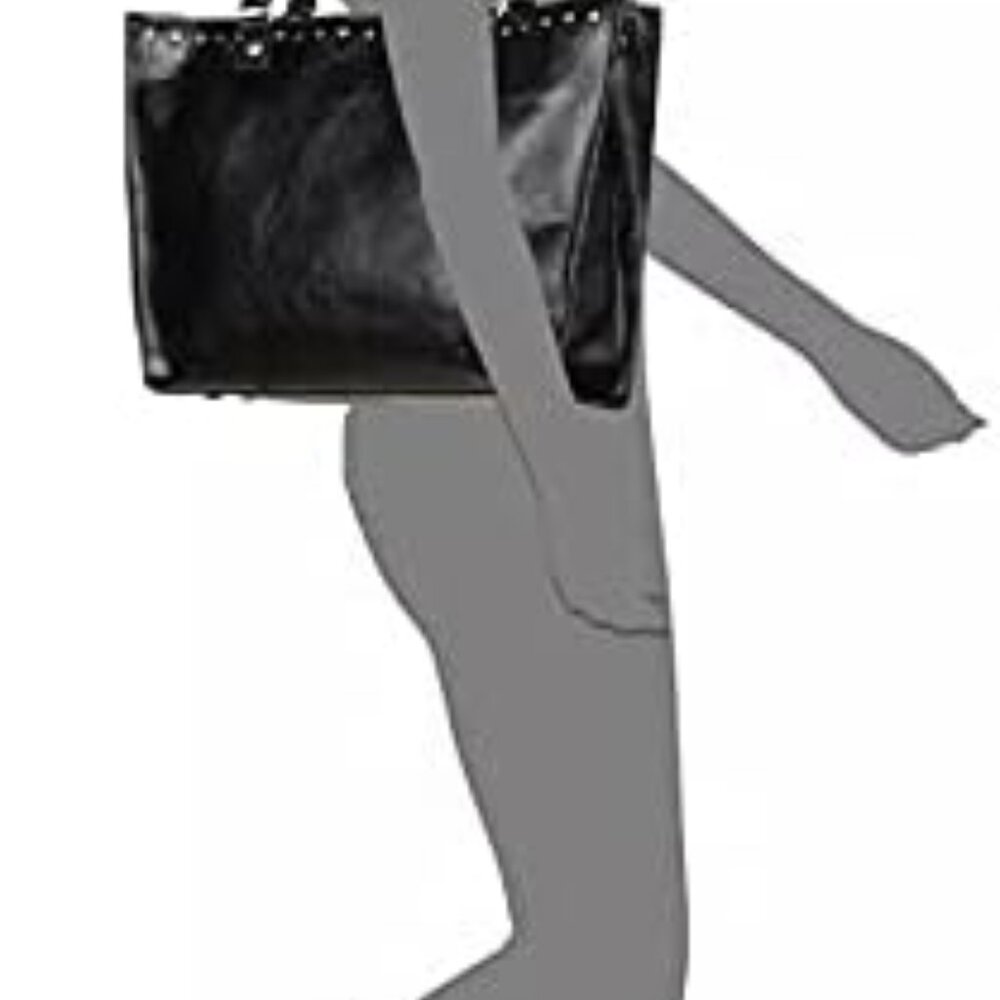 Patricia Nash Black Leather Studded Shoulder Bag with Dust Bag - Picture 2 of 4